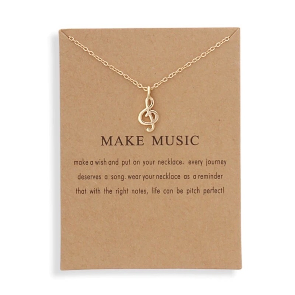 ‼️3/$30“Make Music” Music Note Gold Wish Necklace